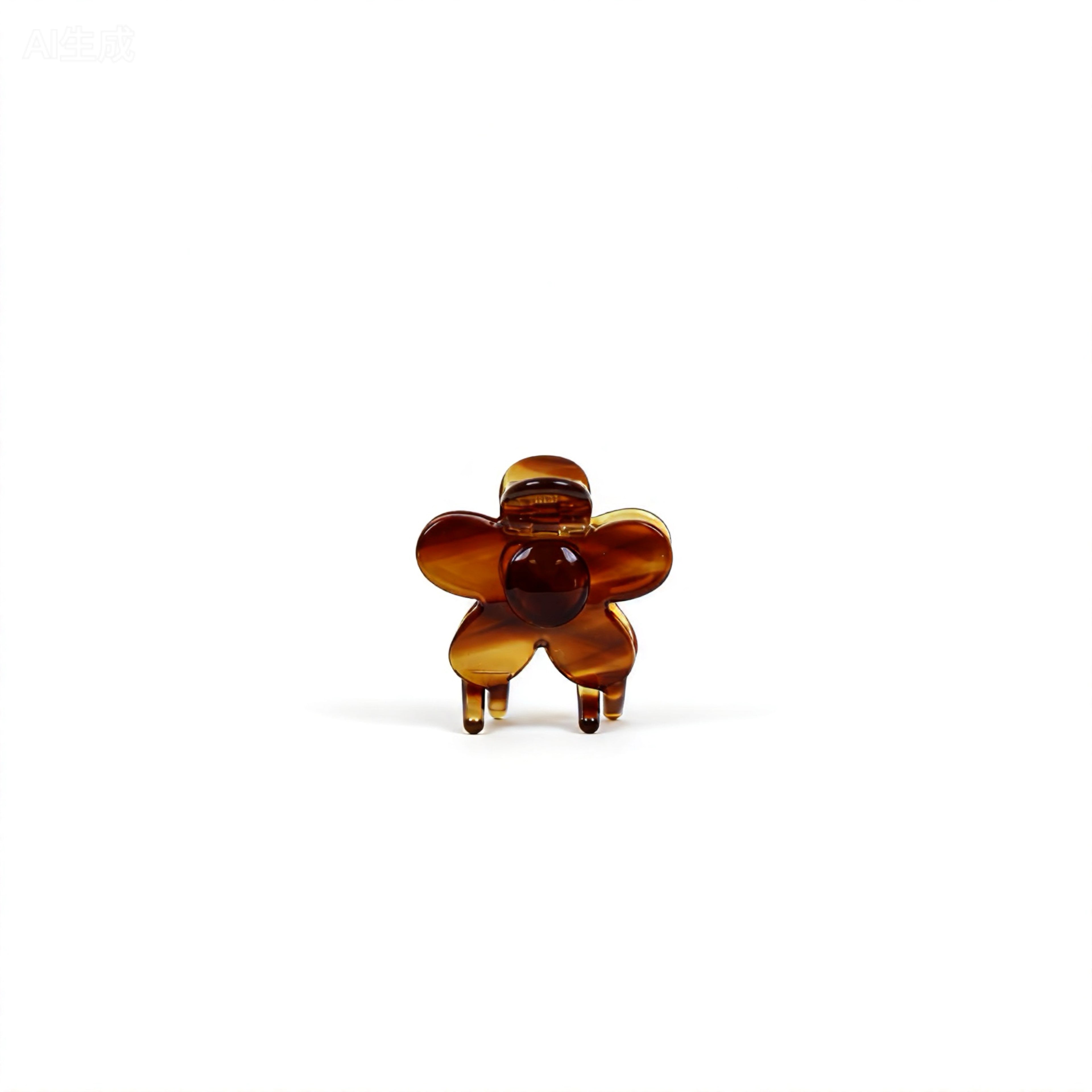 Brown Mini Flower Clip