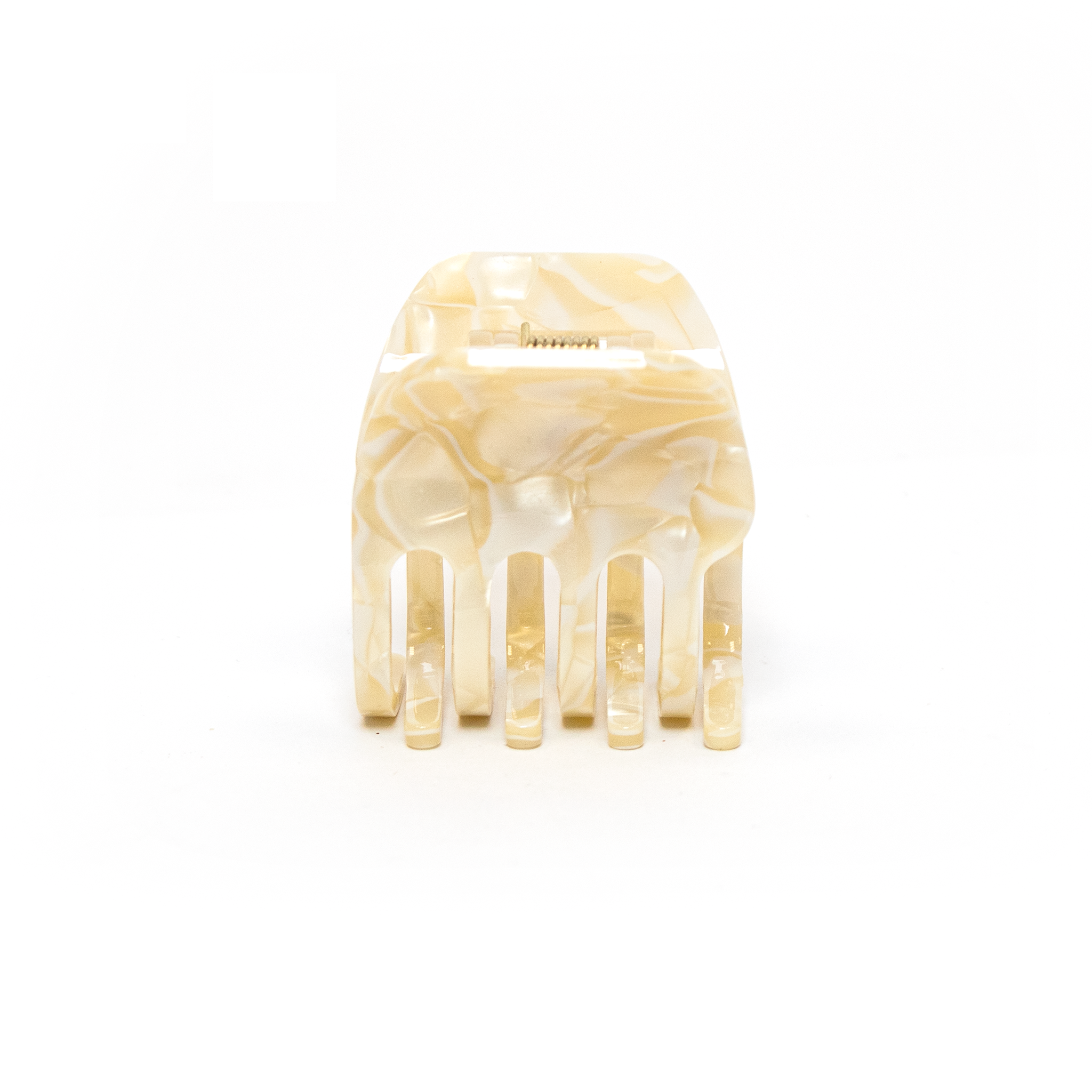 Mini Claw Clip In Beige Marble