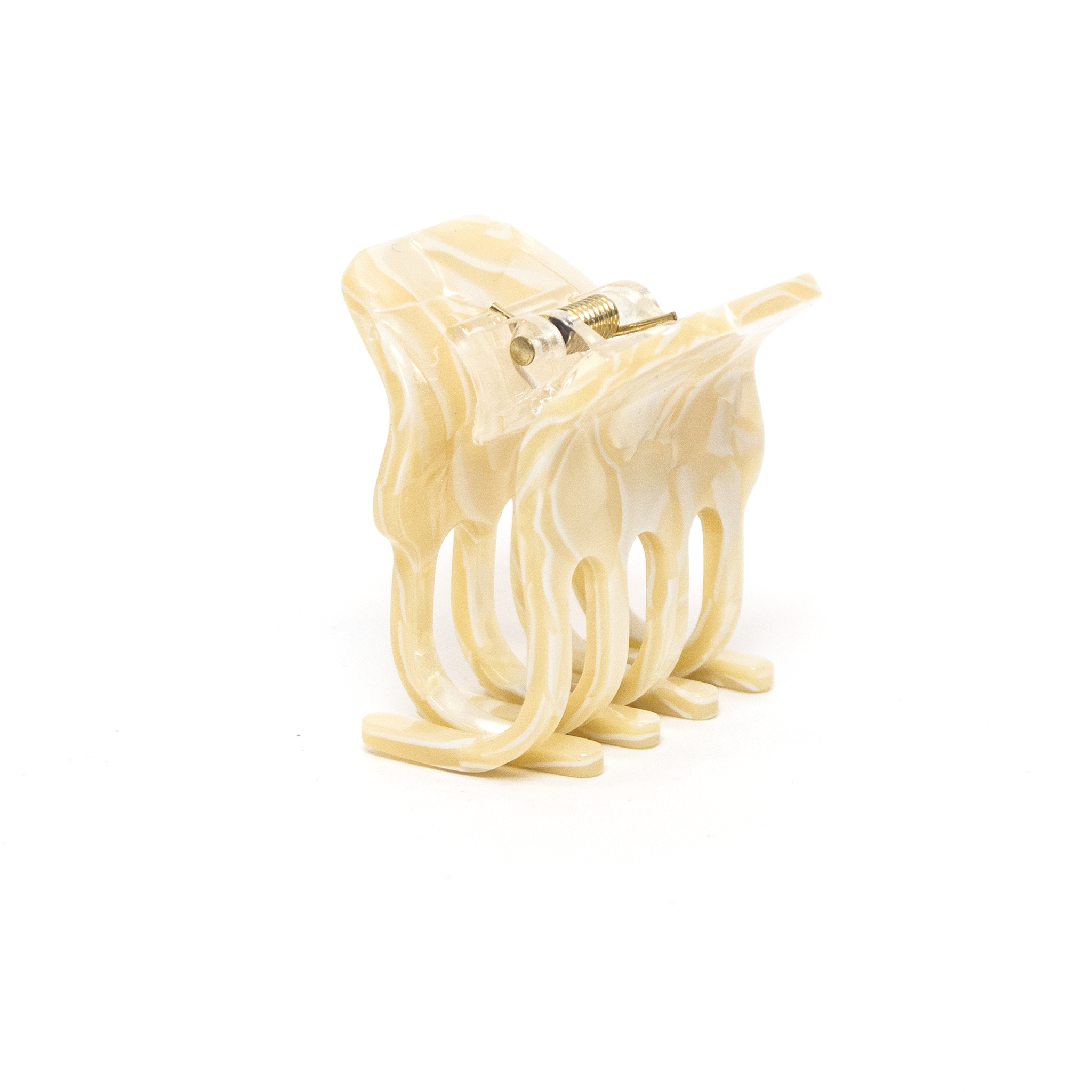 Mini Claw Clip In Beige Marble