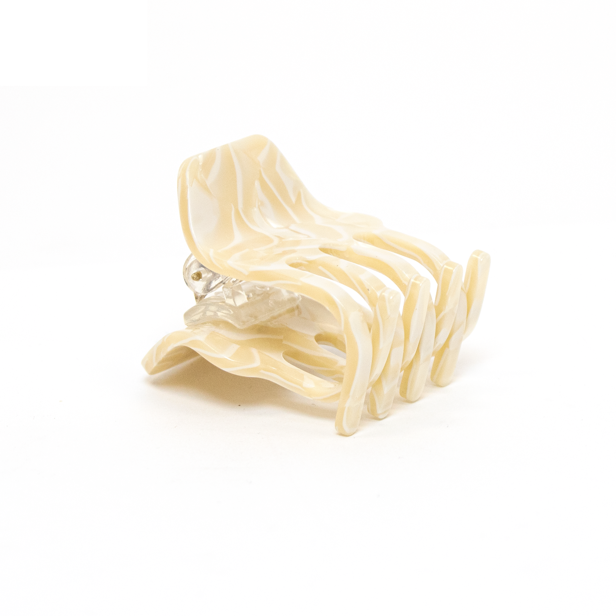 Mini Claw Clip In Beige Marble