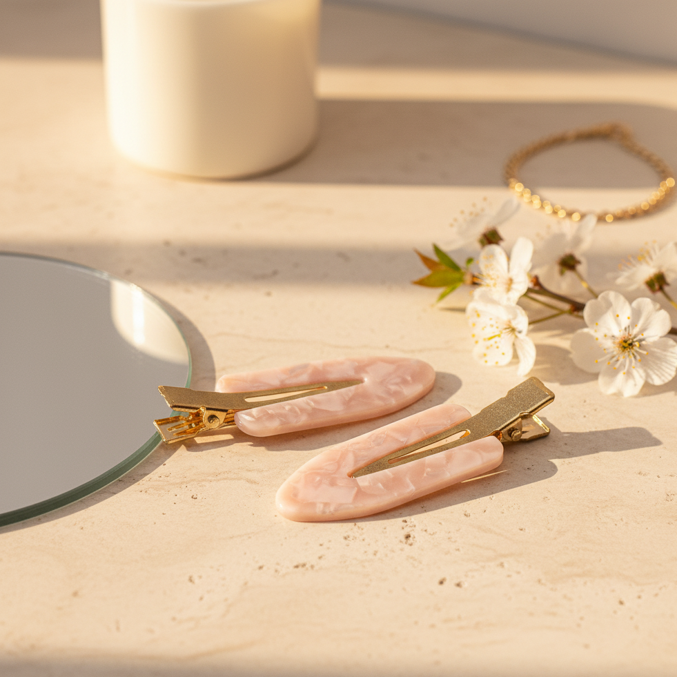 Pink Popstar clips in Rosy Glow