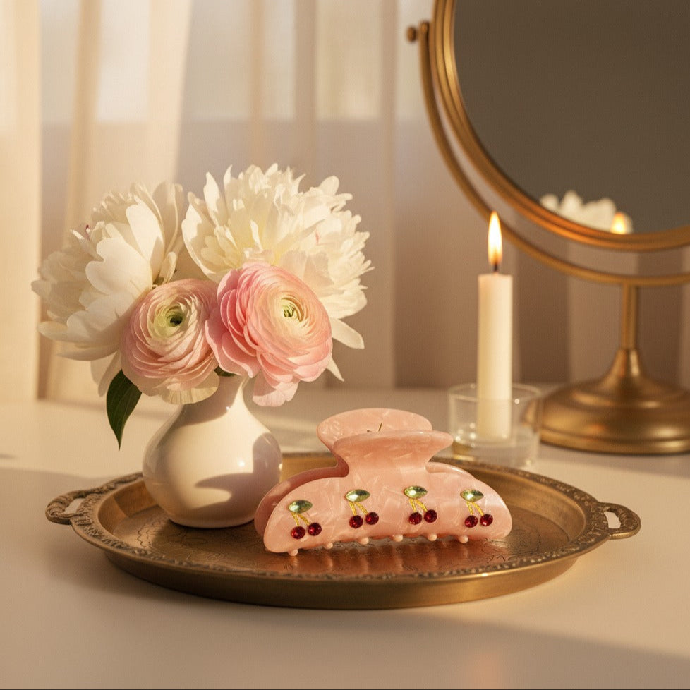 Pink Belle Hair Clip in Blush Cherry