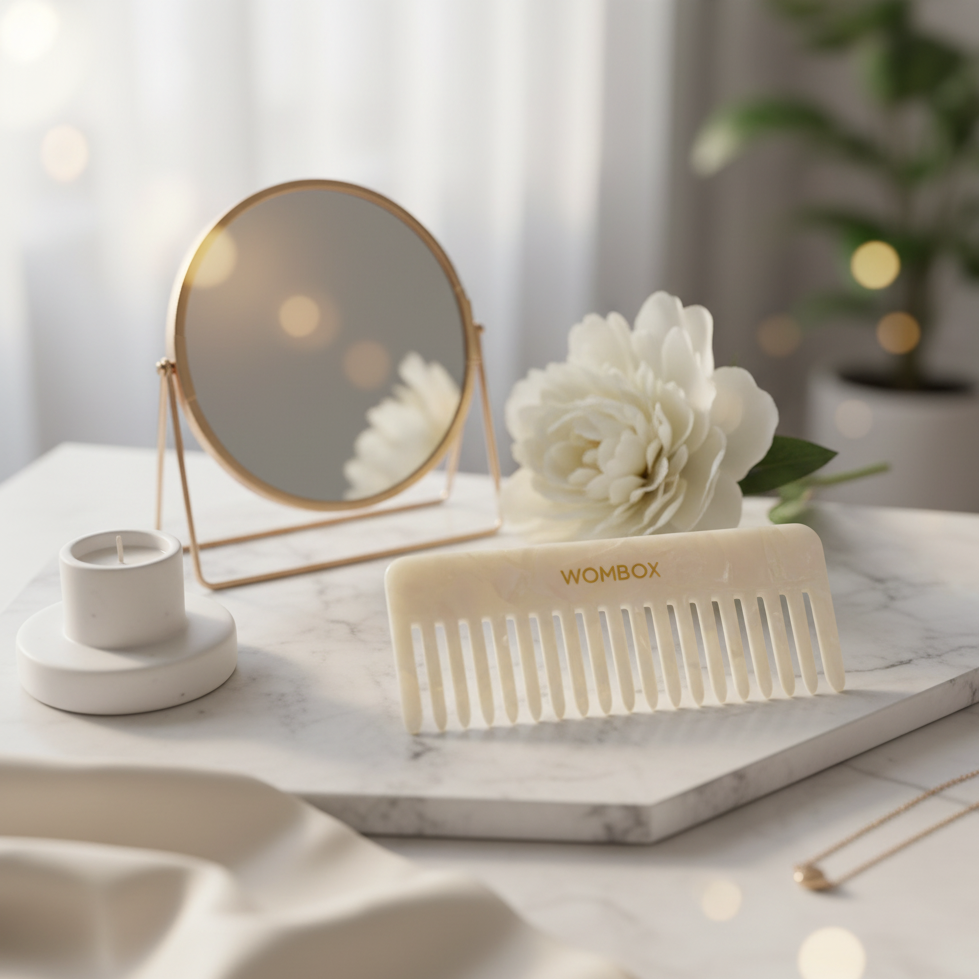 White Rectangle comb in Morning Dew
