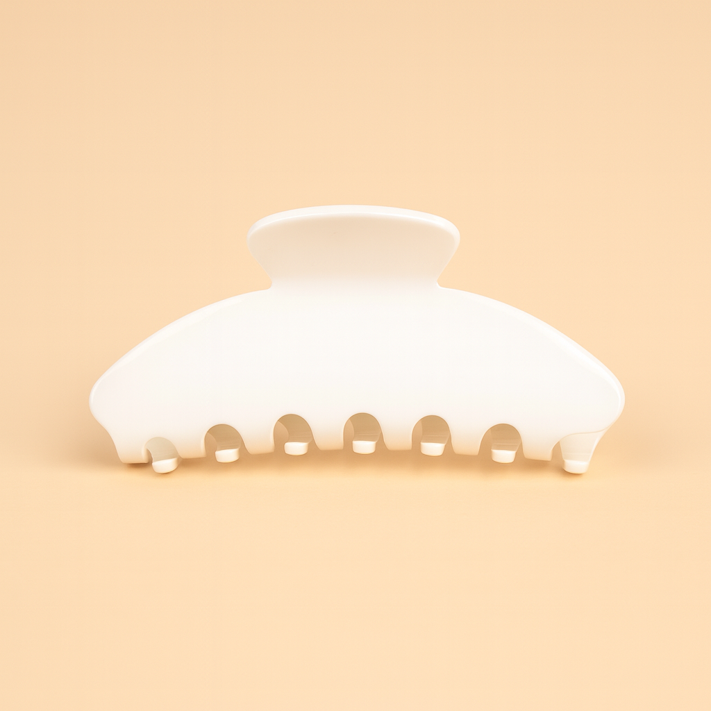 White Belle Hair Clip in Whipped Cream