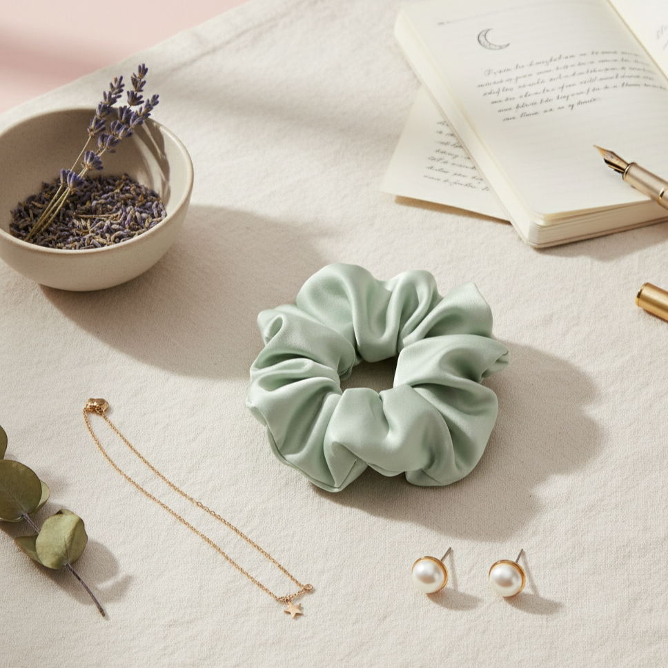 Green Scrunchie Macaron Matcha