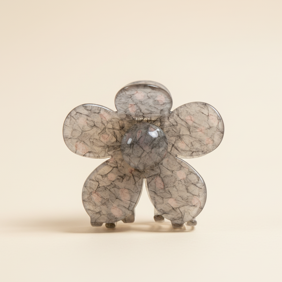 Beige Flower Hair Clip Mist
