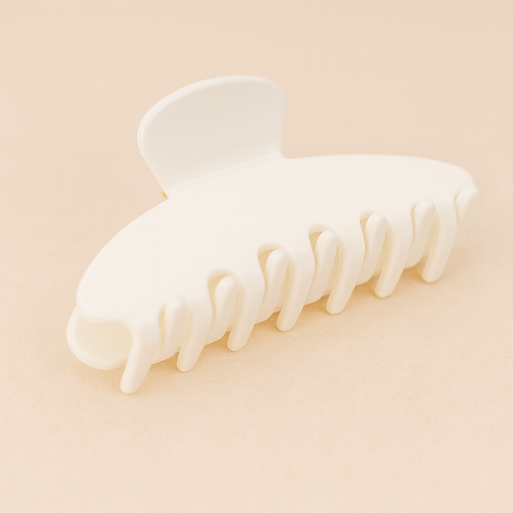 White Belle Hair Clip in Whipped Cream