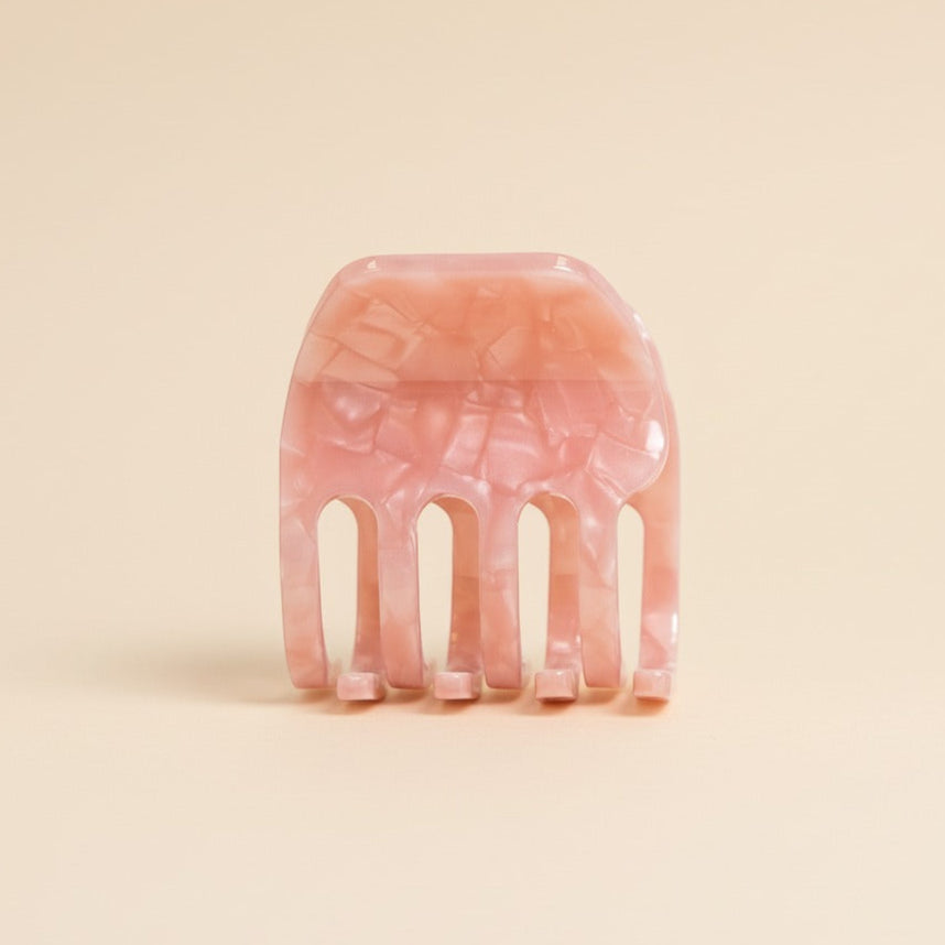 Pink Mini Claw Hair Clip in Rosy Glow