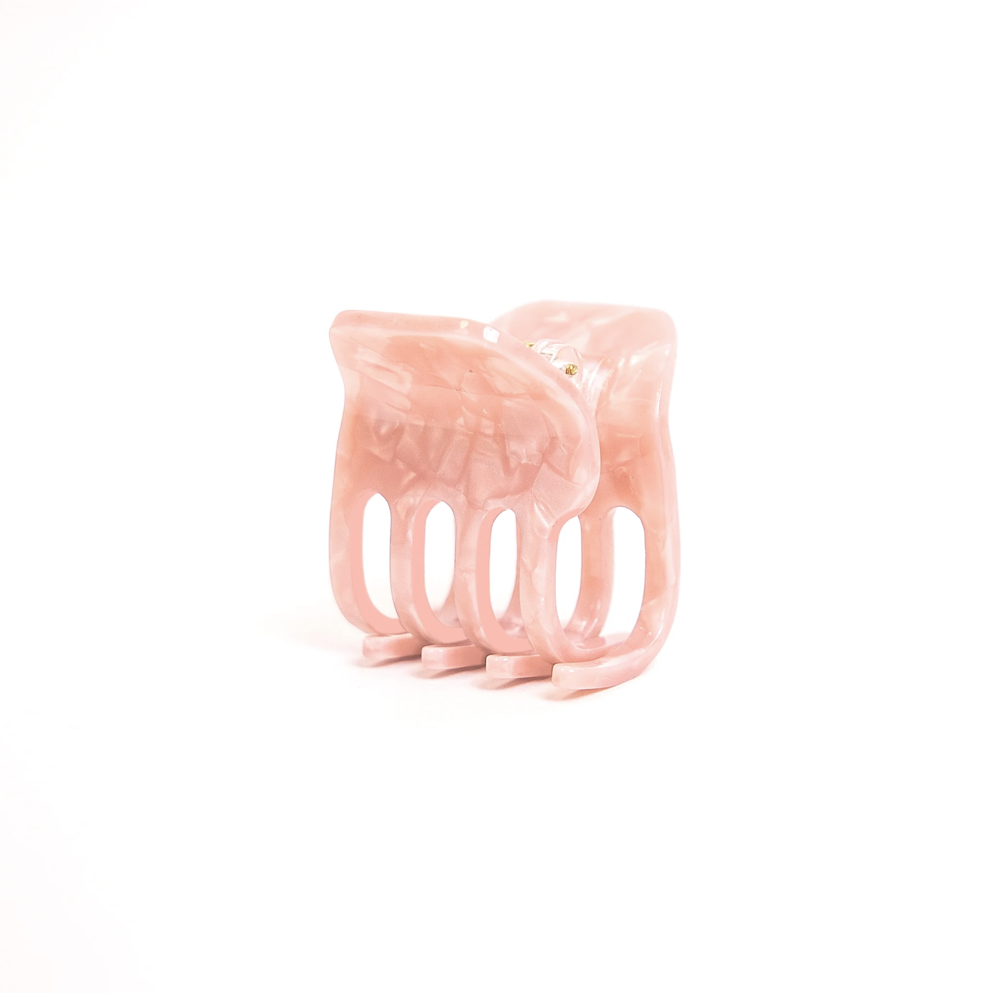 Mini Claw Clip in Rosy Glow