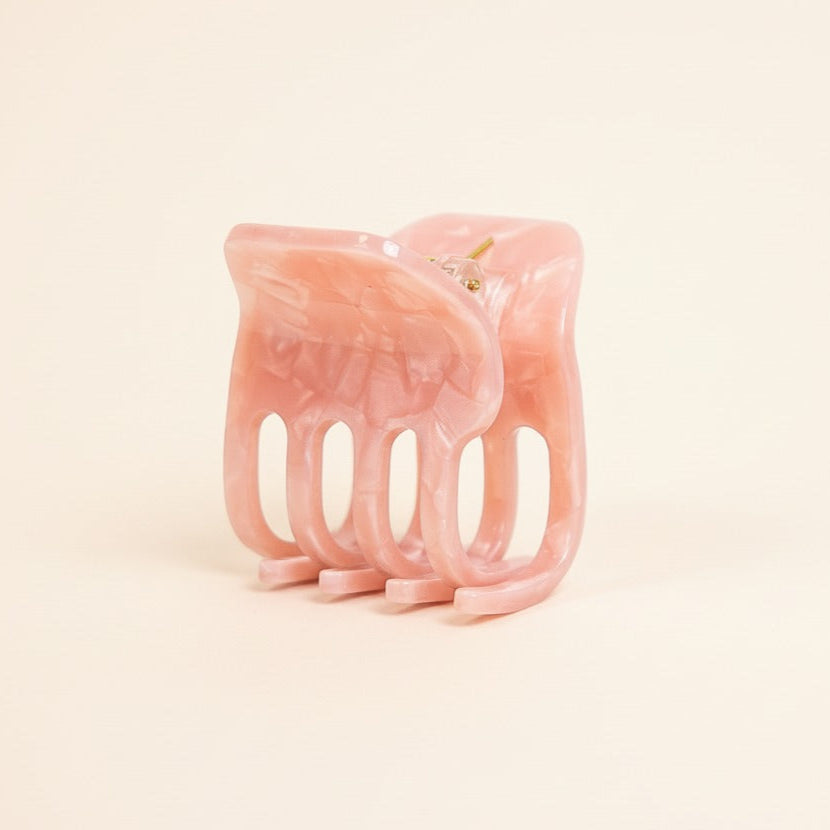 Pink Mini Claw Hair Clip in Rosy Glow