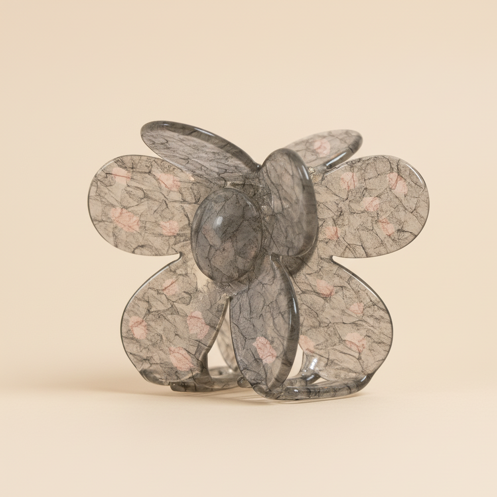 Beige Flower Hair Clip Mist