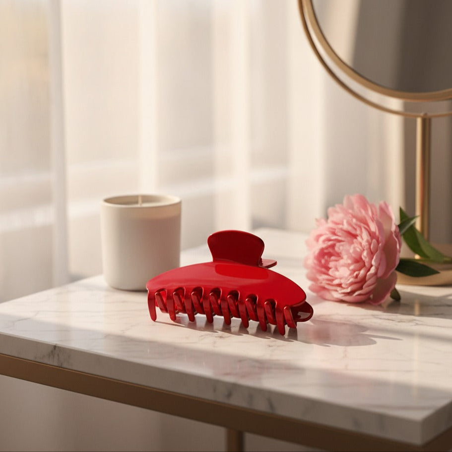 Red Belle Hair Clip in Blood Mary