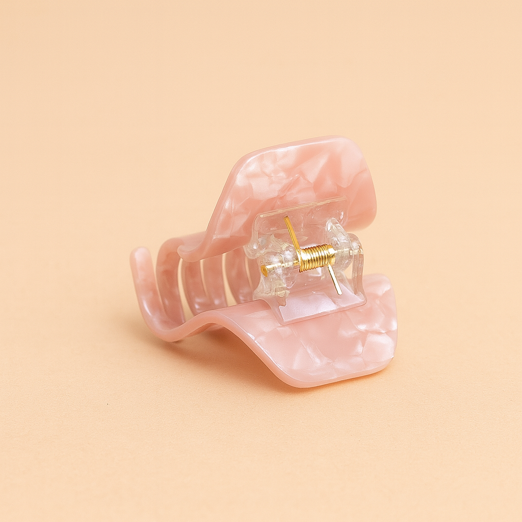 Pink Mini Claw Hair Clip in Rosy Glow
