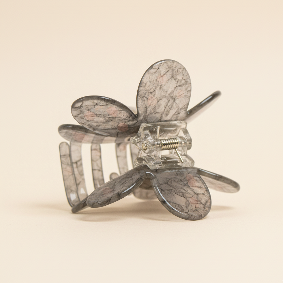 Beige Flower Hair Clip Mist