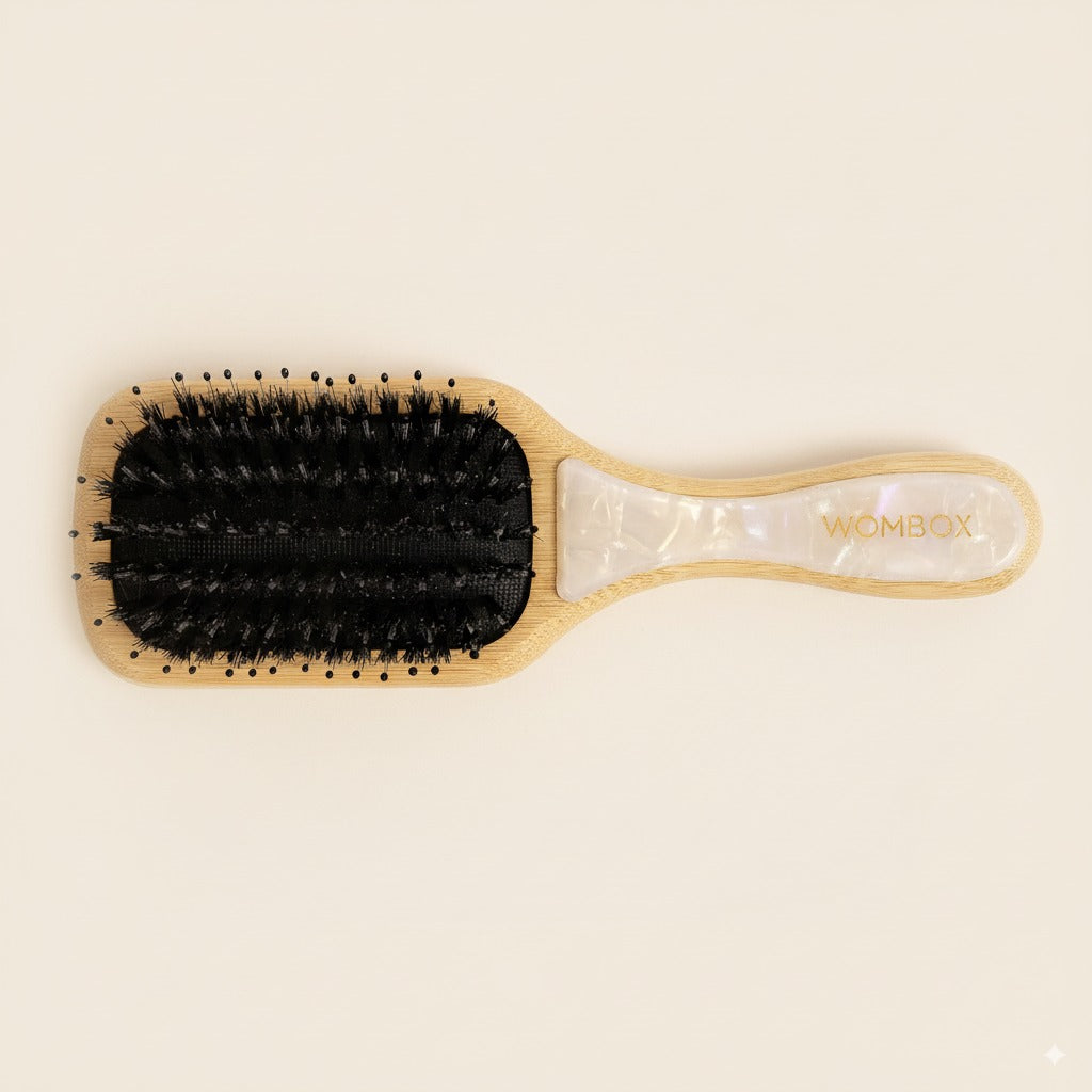 White Bamboo Paddle brush in Morning Dew