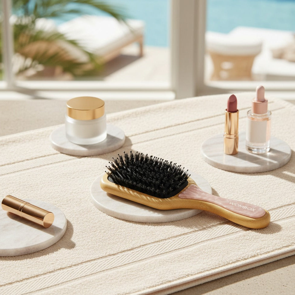 Pink Bamboo Paddle brush in Rosy Glow