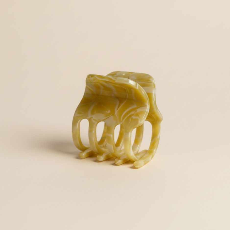 Beige mini artigli clip in marmo beige