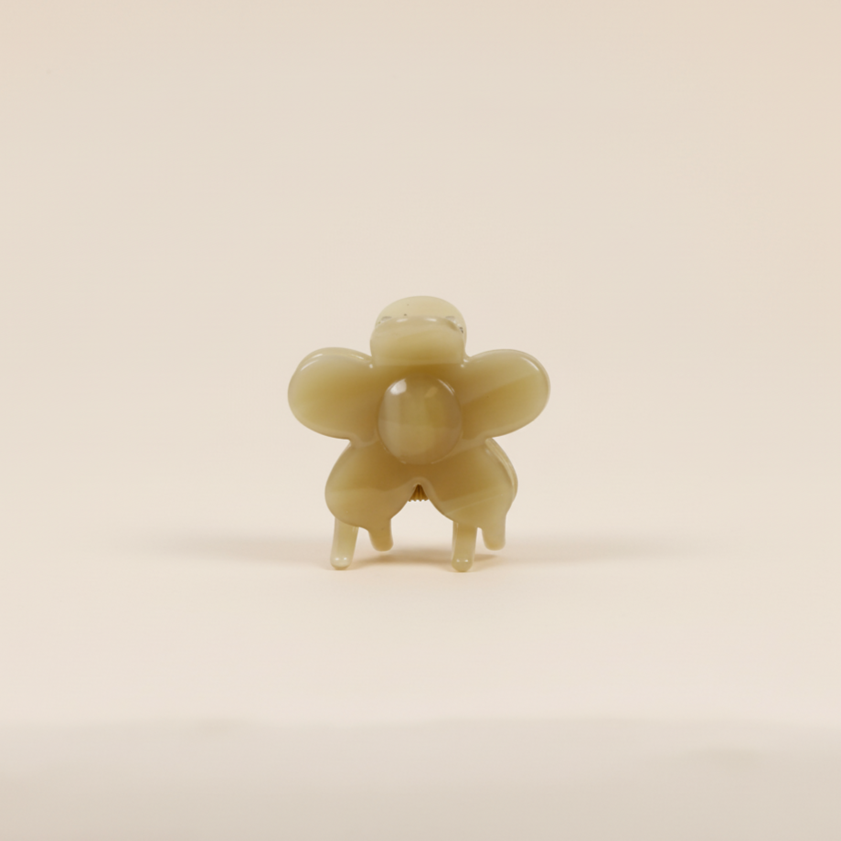 Beige mini fiore clip
