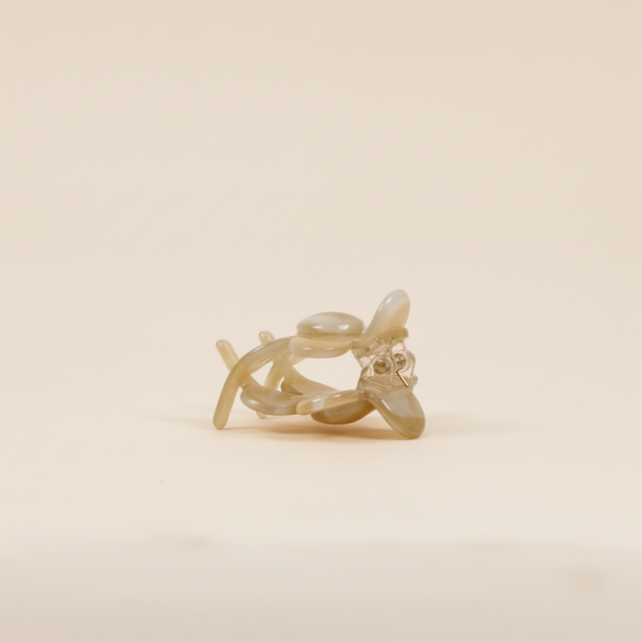 Beige mini fiore clip