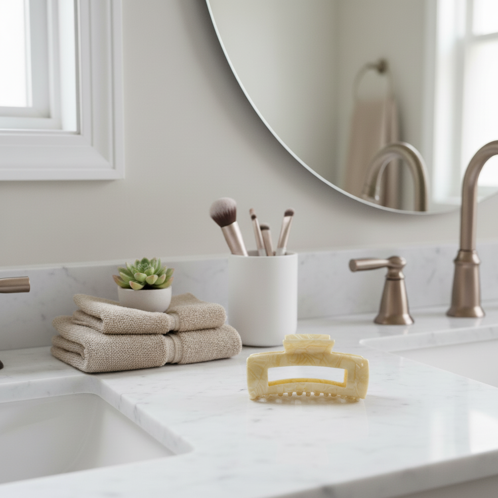 BEIGE PAIL PAIL CLIP IN BEIGE MARBEL