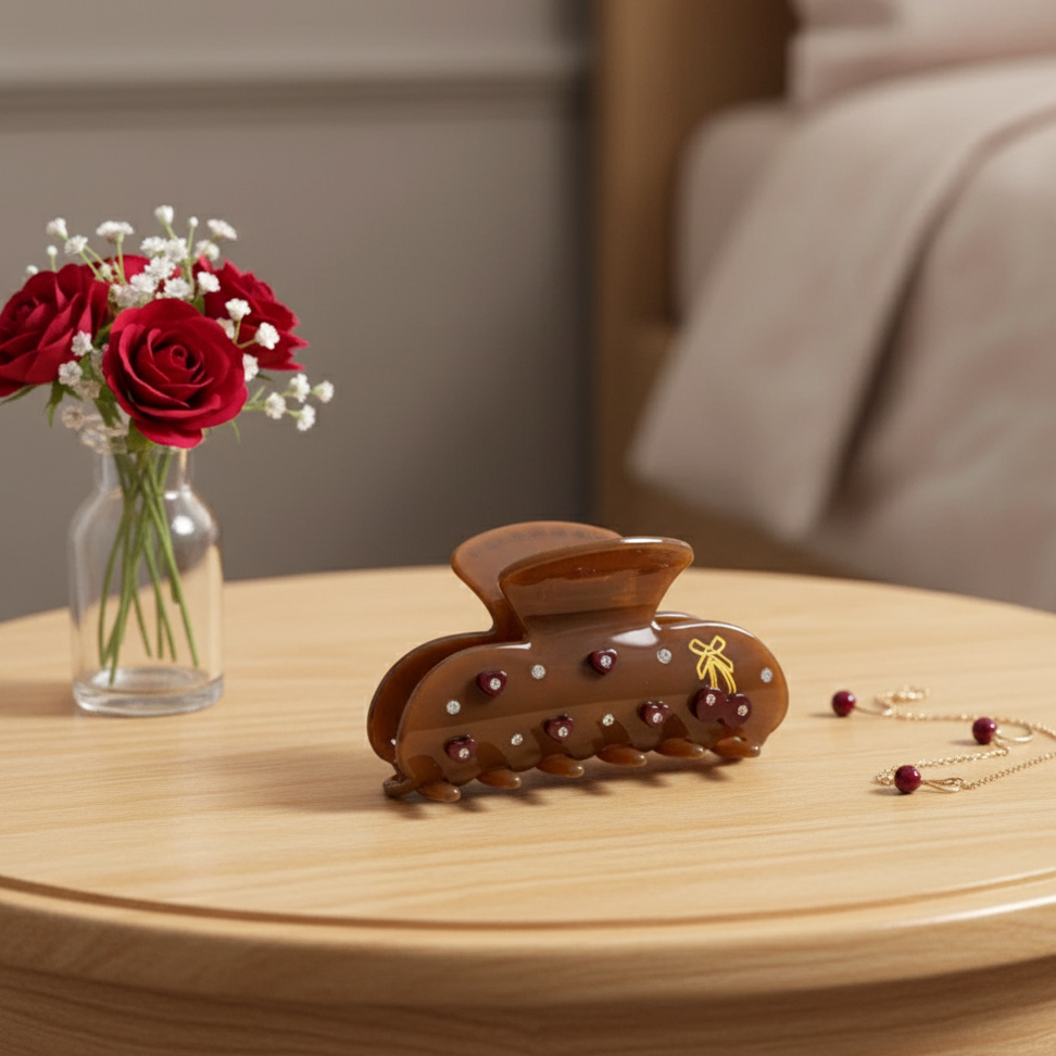 Brown Belle Hair Clip in Sweet Chocolate