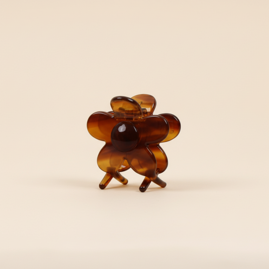 Brown Mini Flower Clip