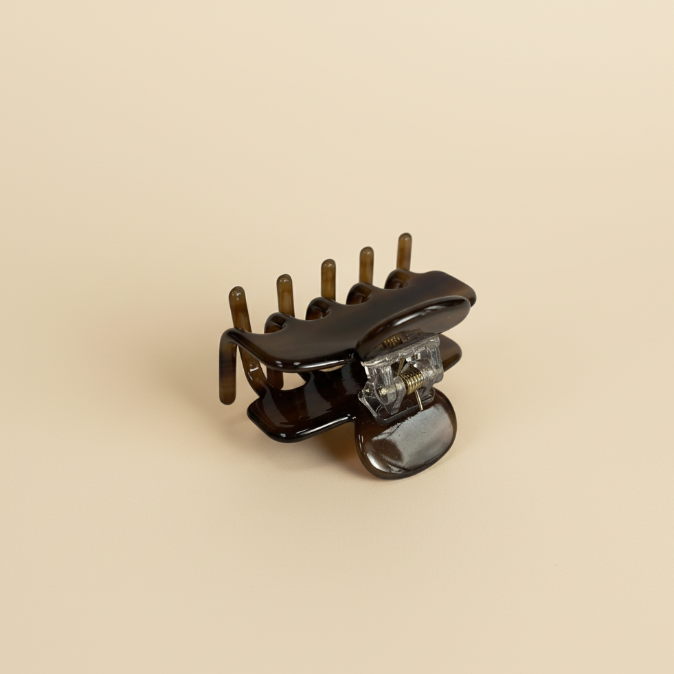 Brown dark Tiny Claw Hair Clip in Dark chocolate