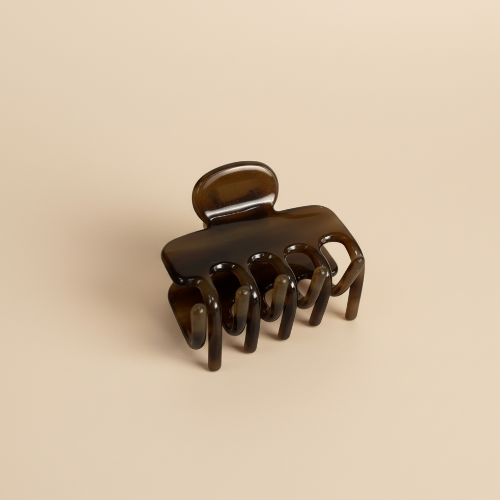 Brown dark Tiny Claw Hair Clip in Dark chocolate