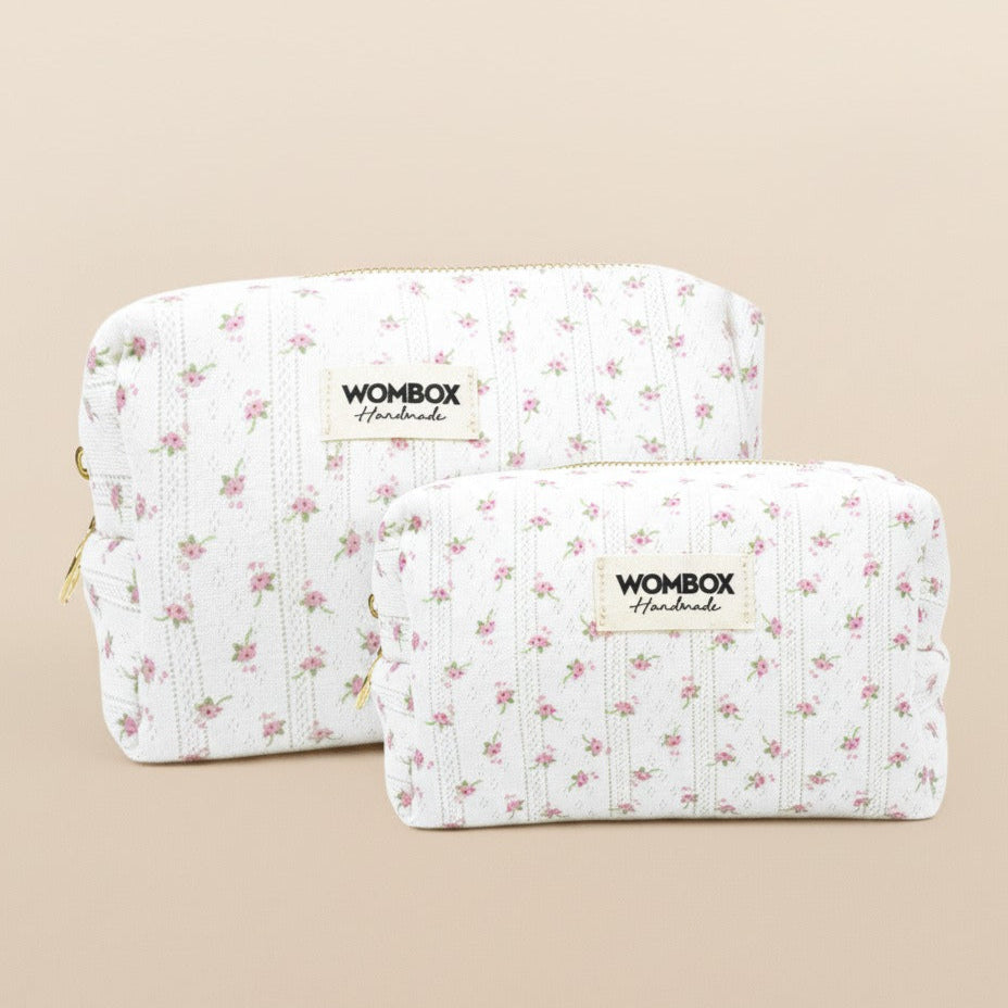 White Beauty Pouch Petite Floral