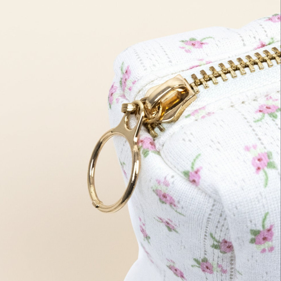 White Beauty Pouch Petite Floral