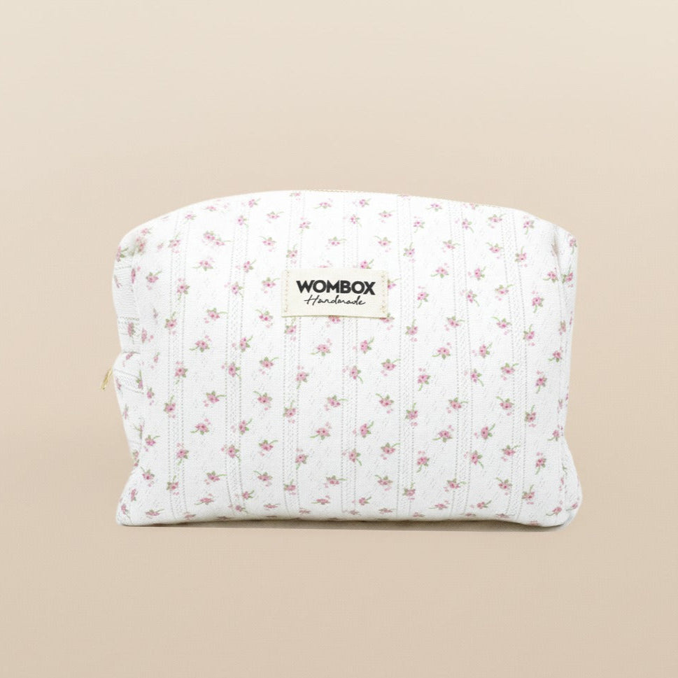 White Beauty Pouch Petite Floral