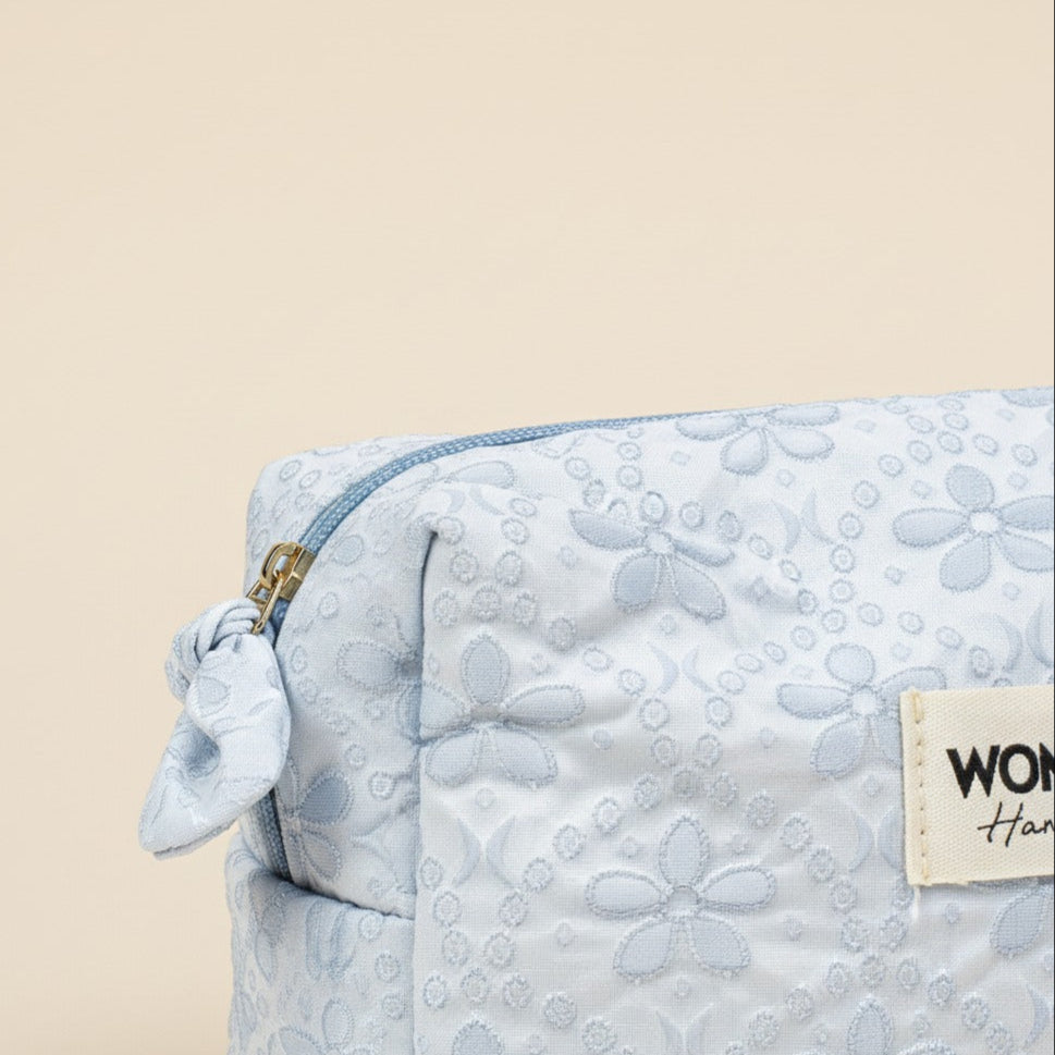 Blue Beauty Pouch in Azure Lace Dream