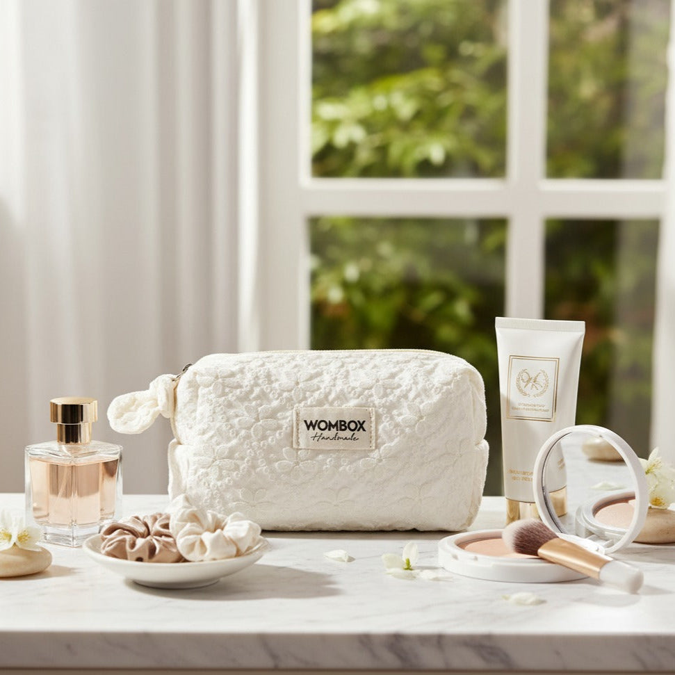 White Beauty Pouch in Lace Dream