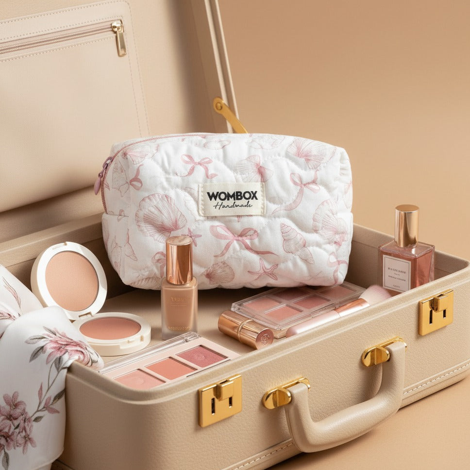 Pink white Beauty Pouch Shell Party