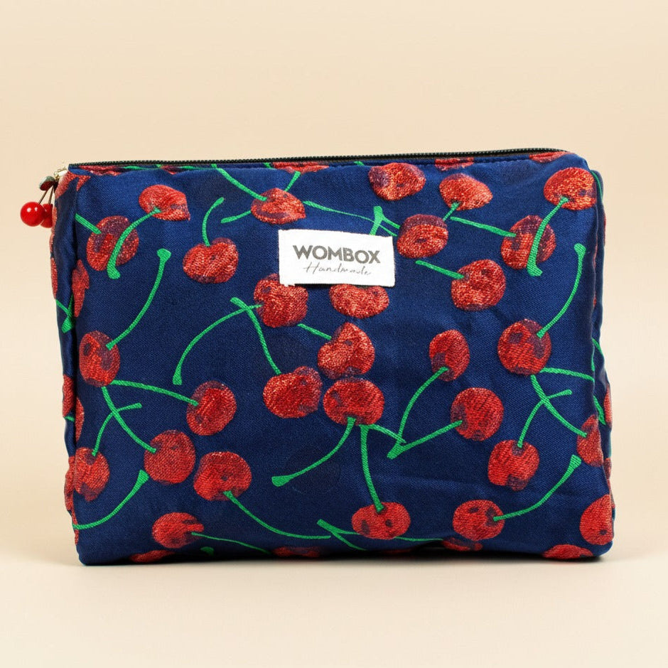 Blue red Beauty Pouch Rouge Cherry
