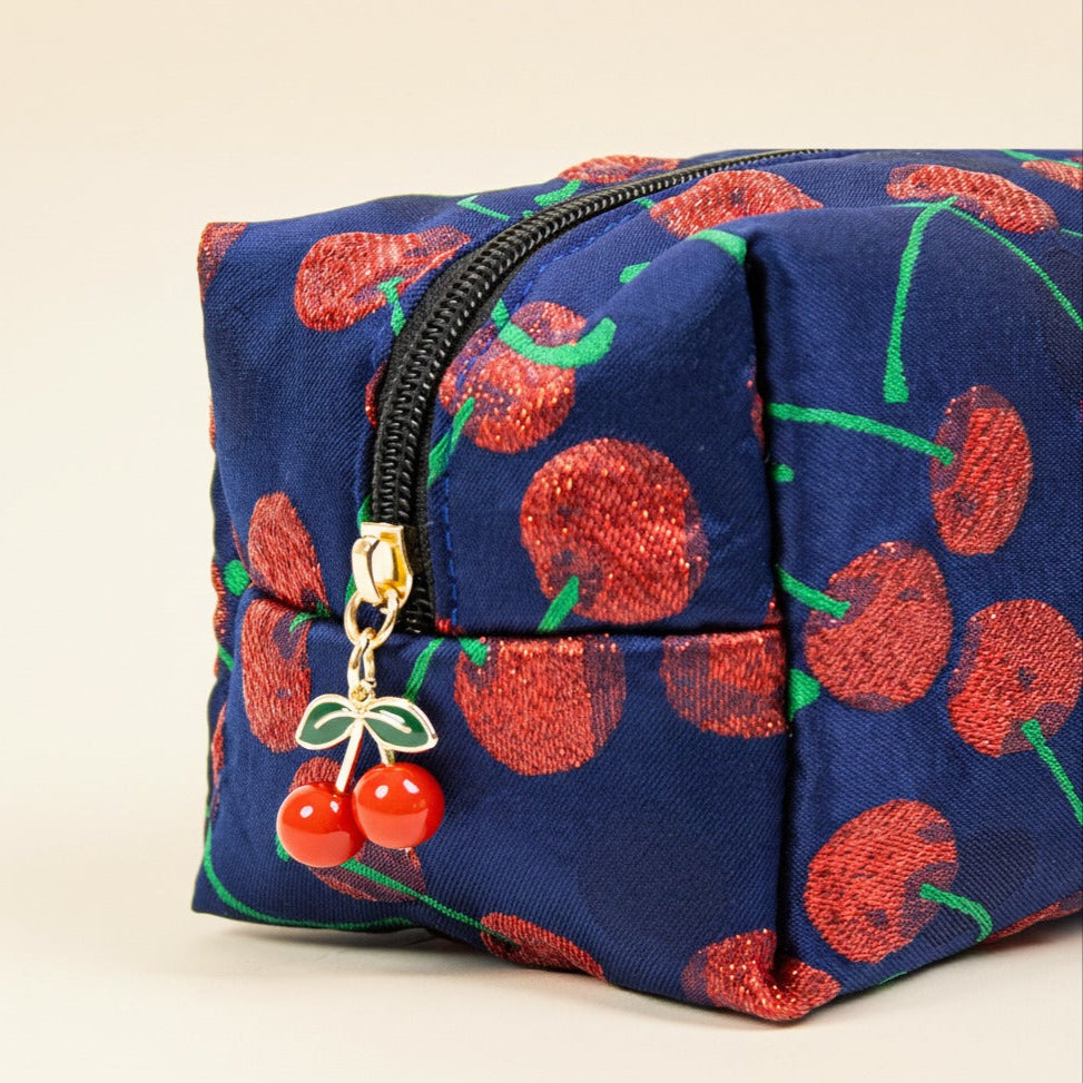 Blue red Beauty Pouch Rouge Cherry
