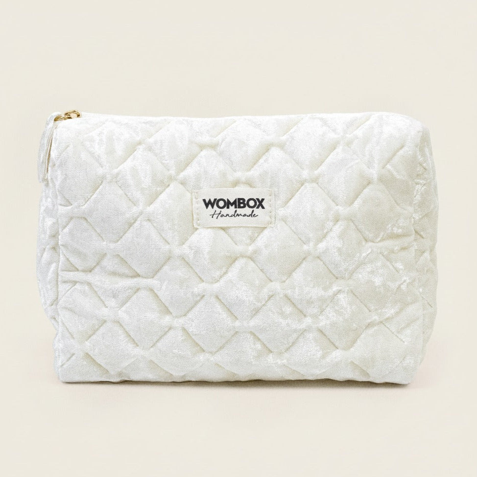 White Beauty Pouch Velvet Pearl