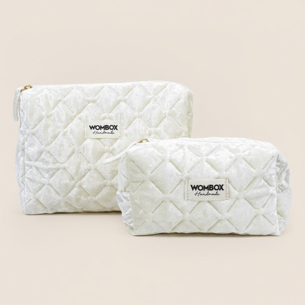 White Beauty Pouch Velvet Pearl