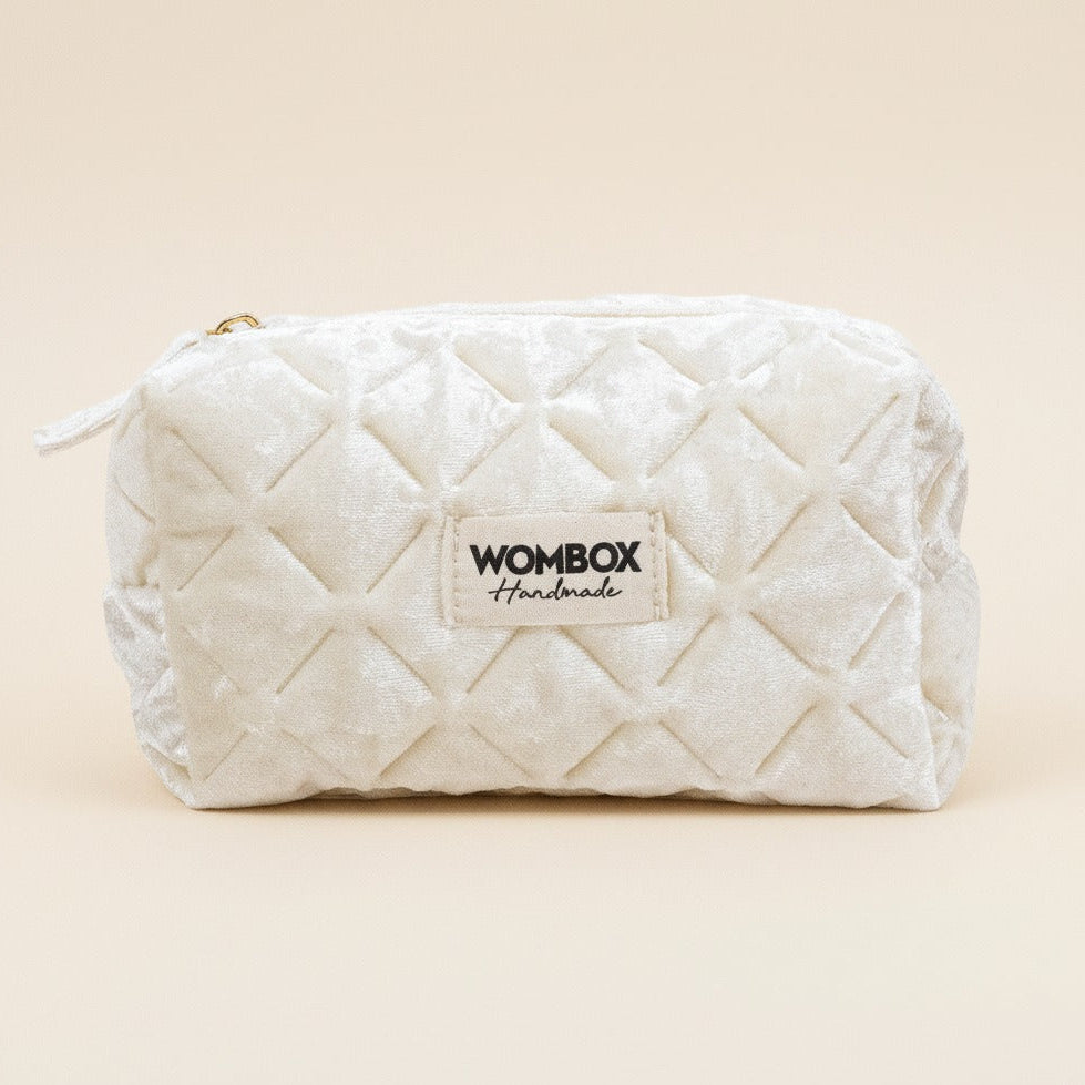White Beauty Pouch Velvet Pearl