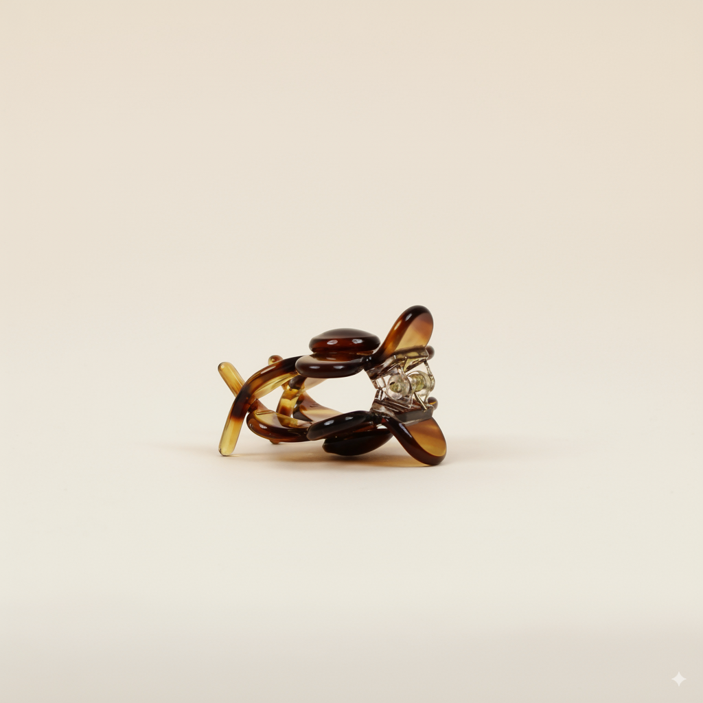 Brown Mini Flower Clip