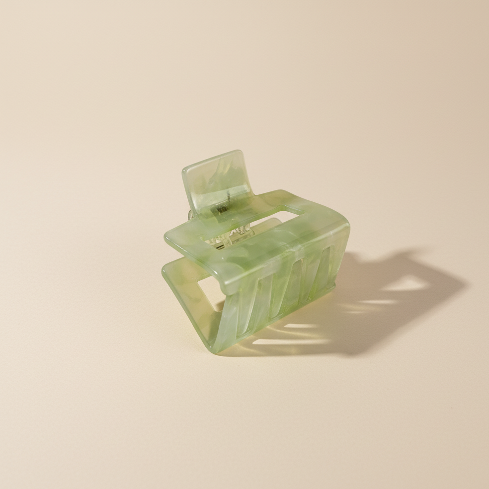 Green Mini square Hair Clip in Lime Sorbet