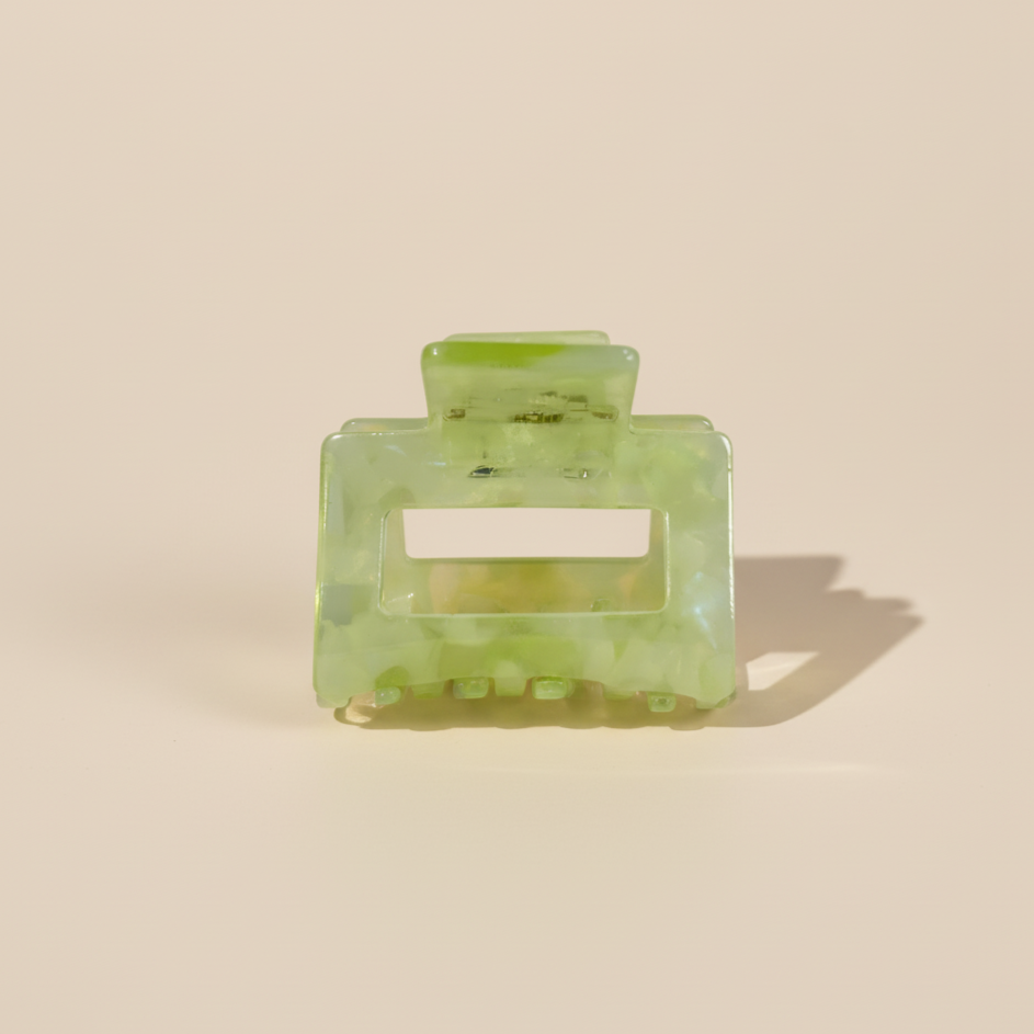 Green Mini square Hair Clip in Lime Sorbet
