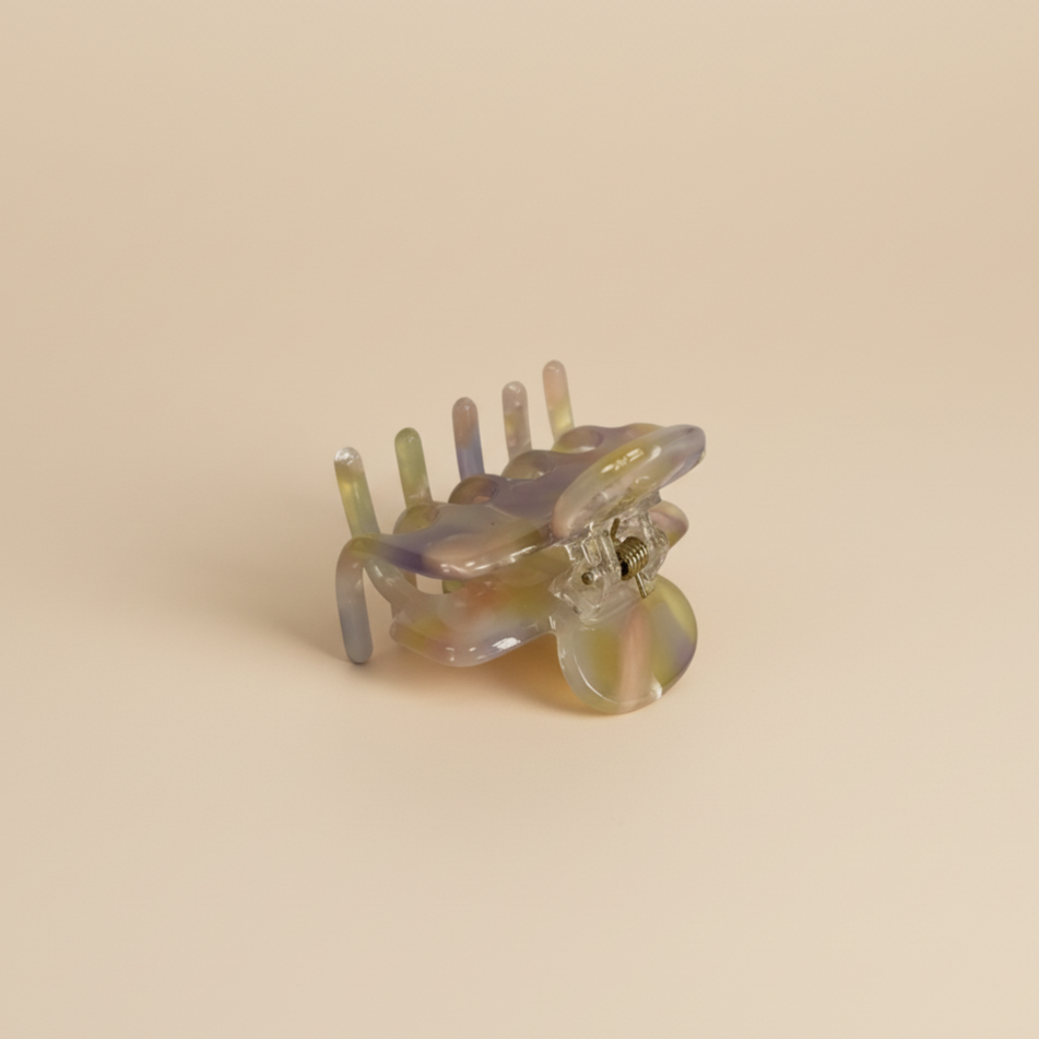 Green Tiny Claw Hair Clip in Aurora Glow