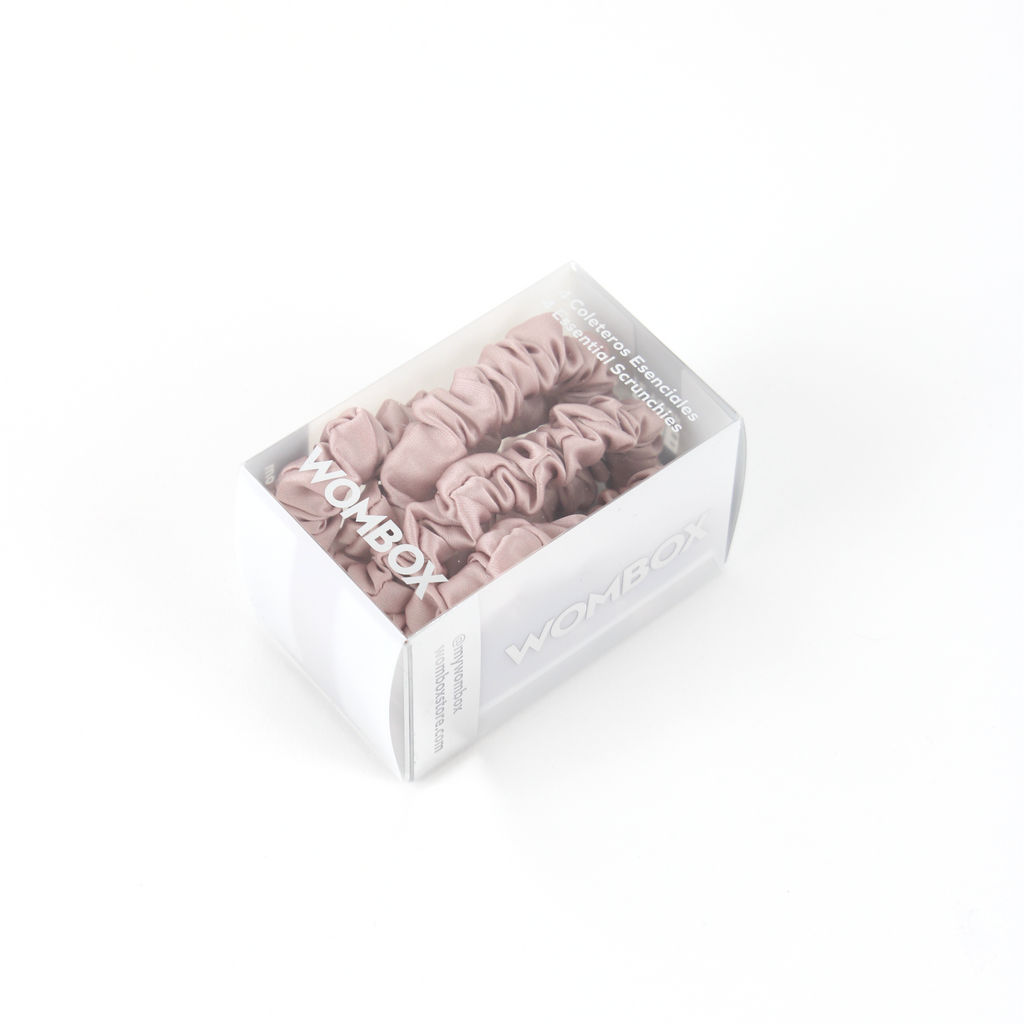 Skinny Silk Scrunchie in Macaron Strawberry