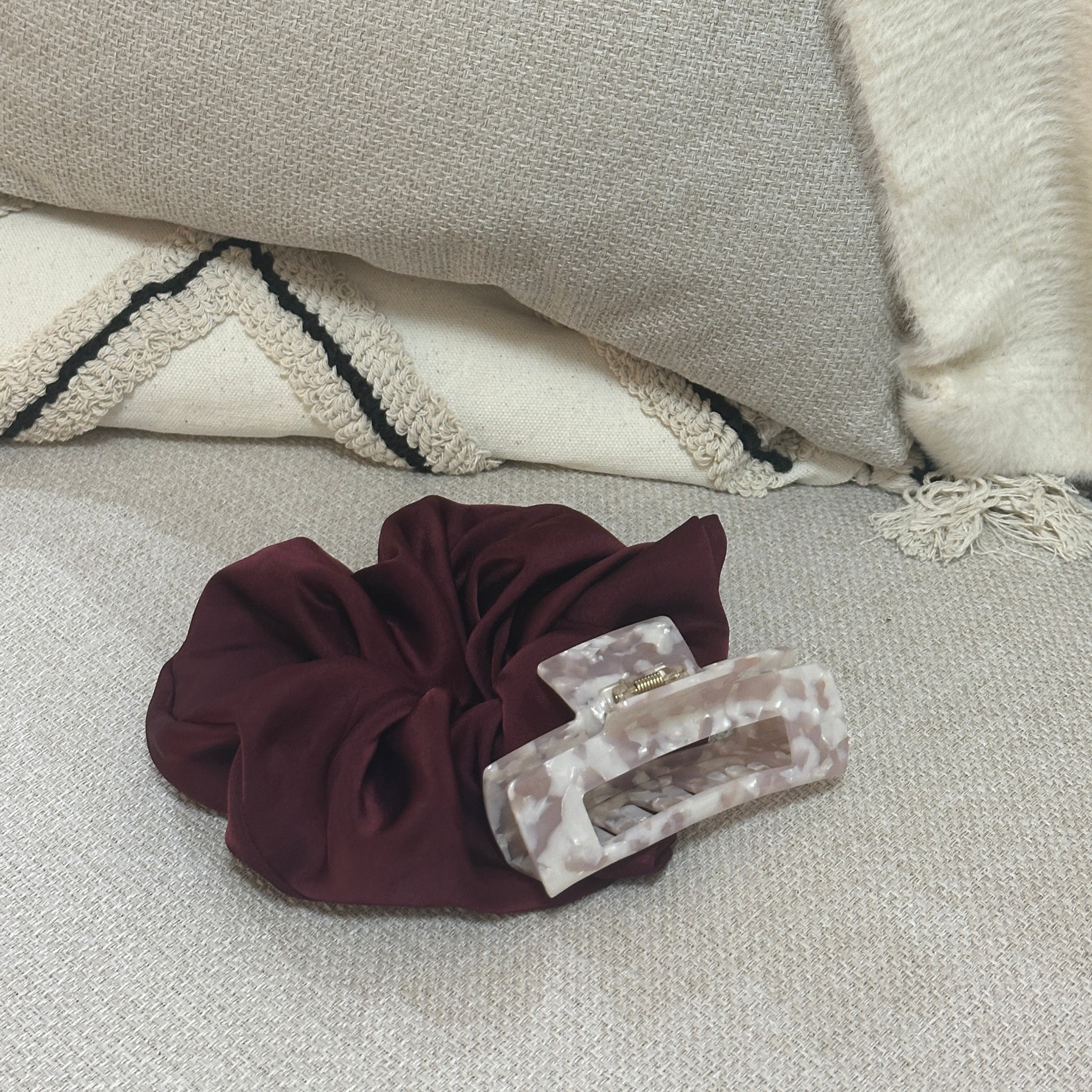 Square Hair Clip in Blush Tortoise