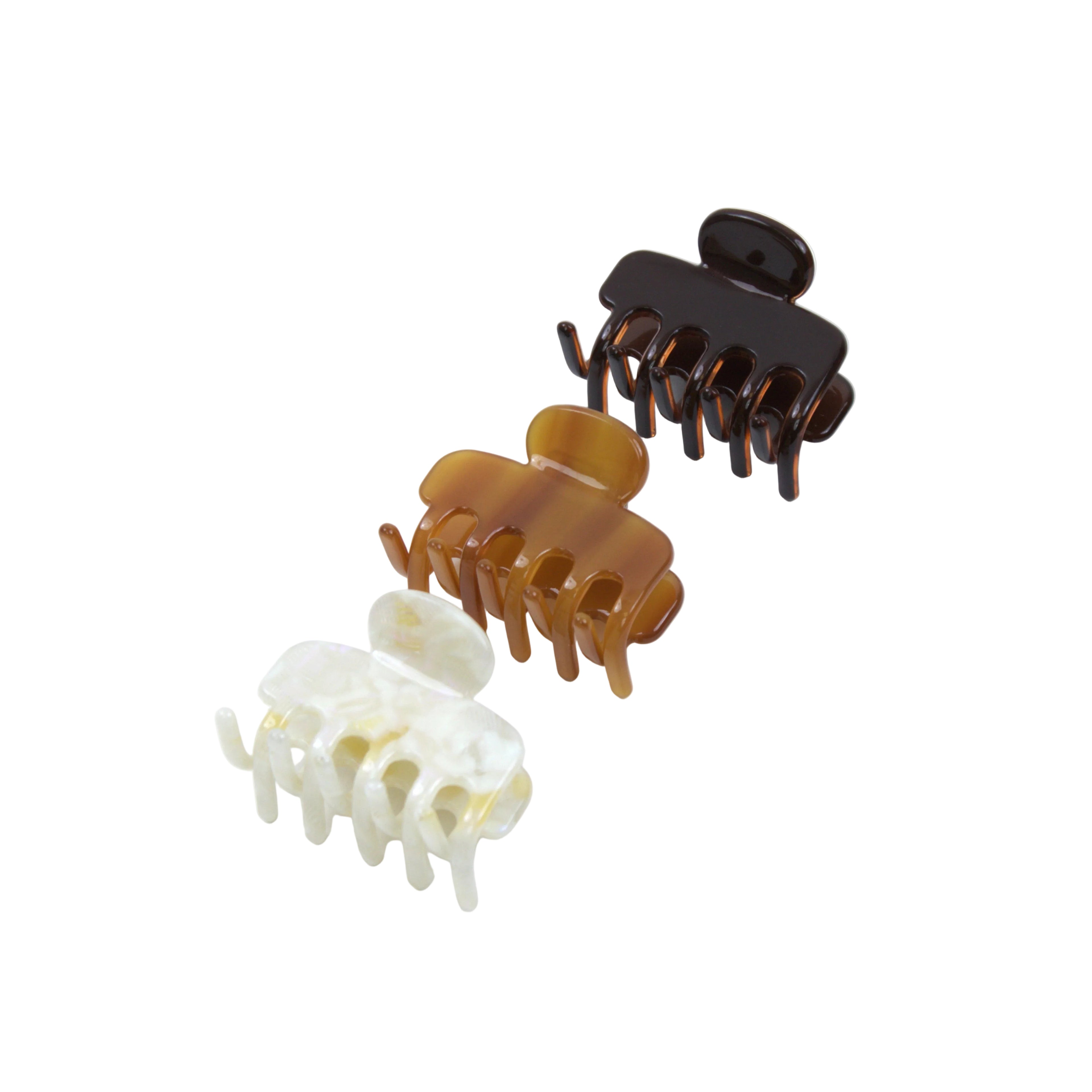 Tiny Claw Hair Clip Set in Warm Neutrals