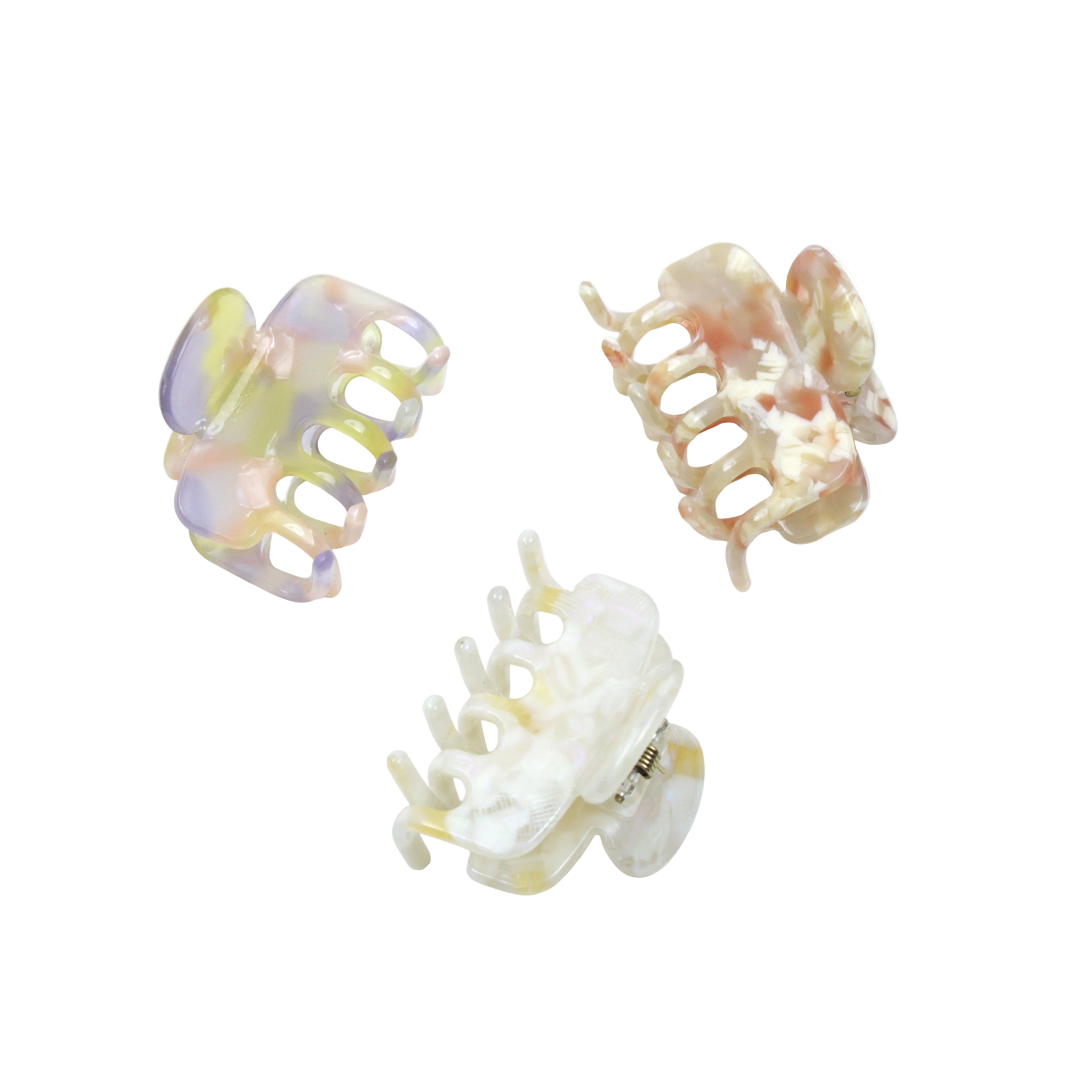 Tiny Claw Hair Clip Set in Aurora Glow