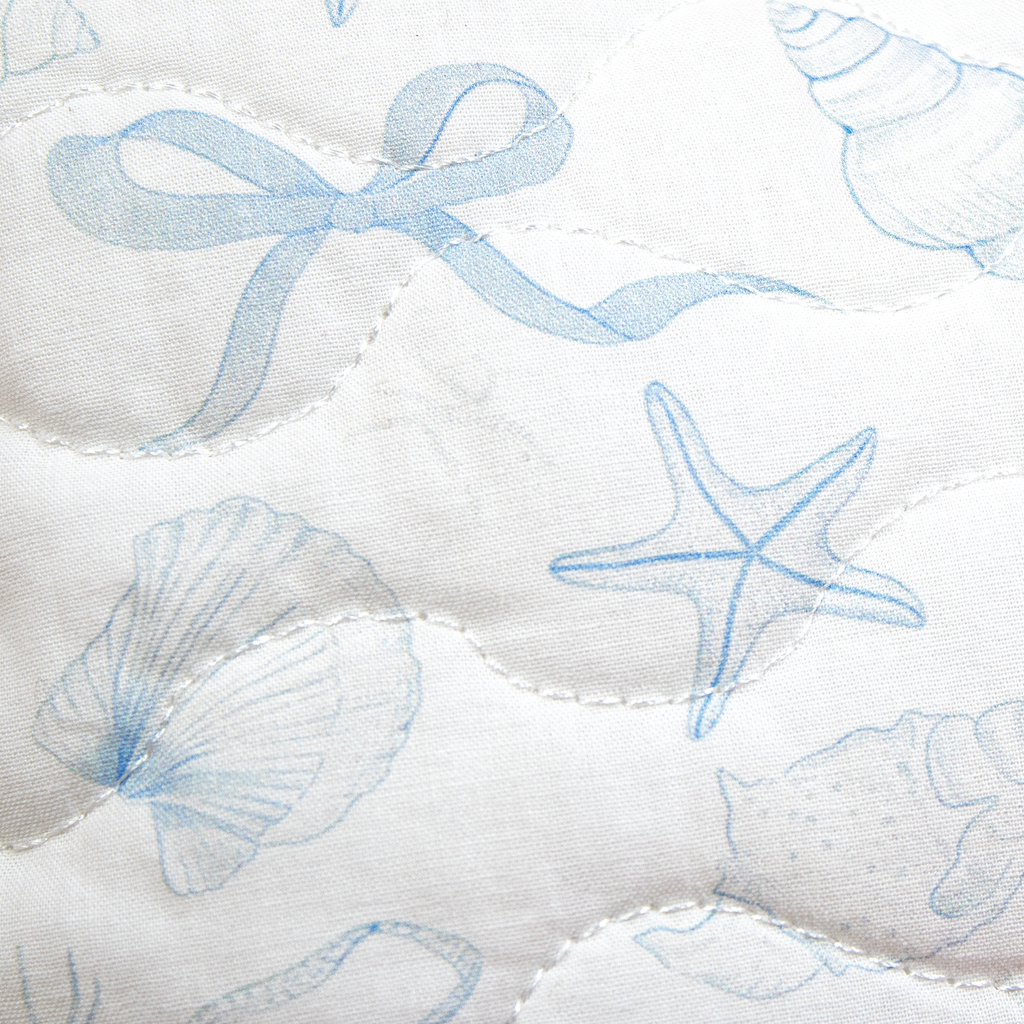 White blue Beauty Pouch Ocean Clams