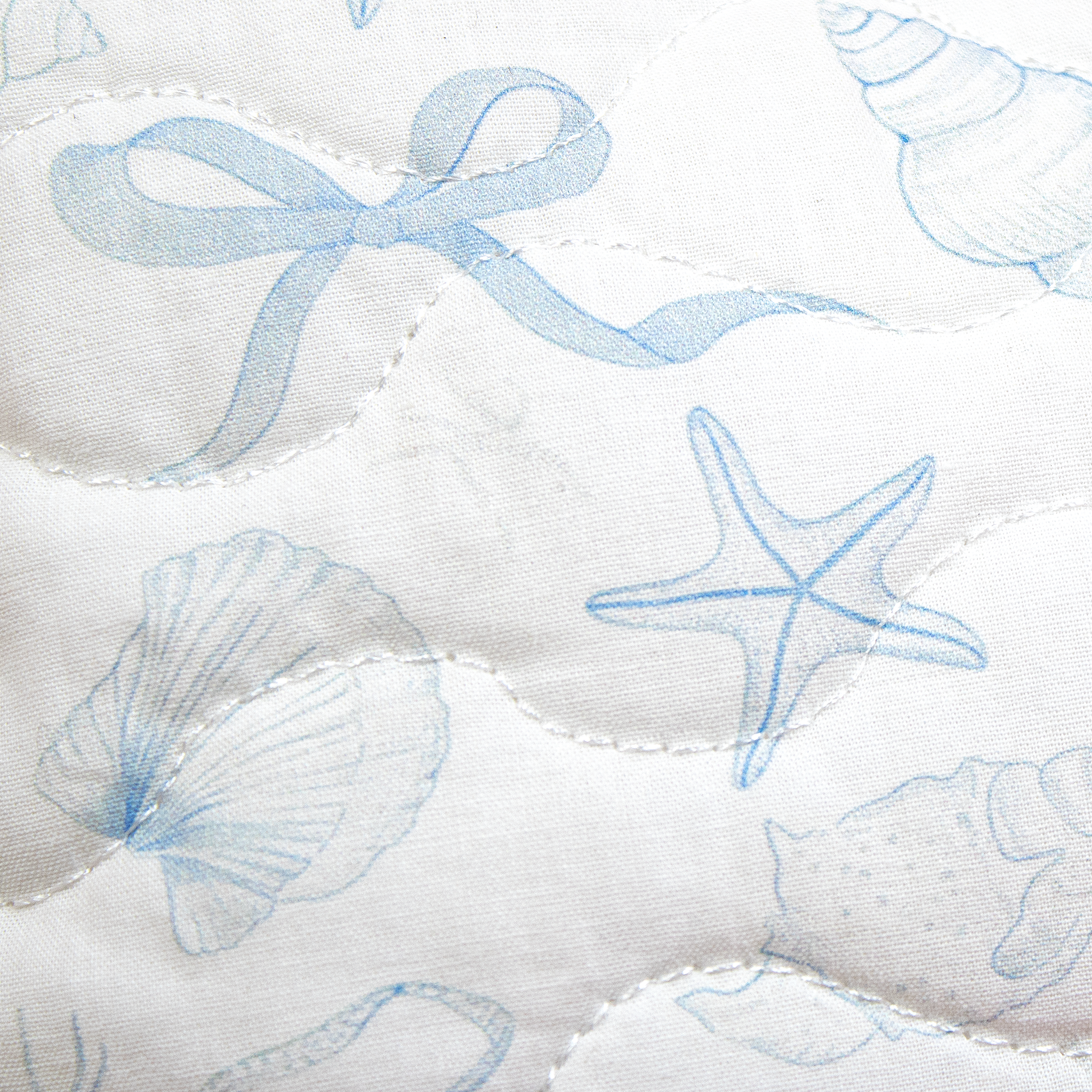 White blue Beauty Pouch Ocean Clams