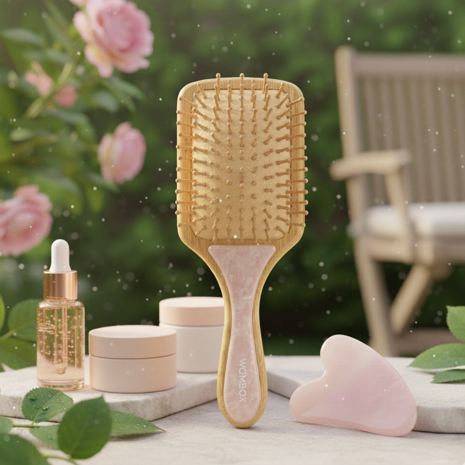 Pink Bamboo Paddle brush Rosy Glow